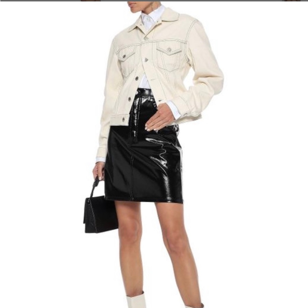 NWT Helmut Lang shiny leather skirt